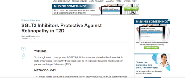 SGLT2 Inhibitors Protective Against Retinopathy in T2D