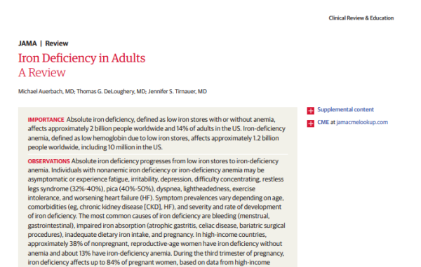 iron deficiency in adults